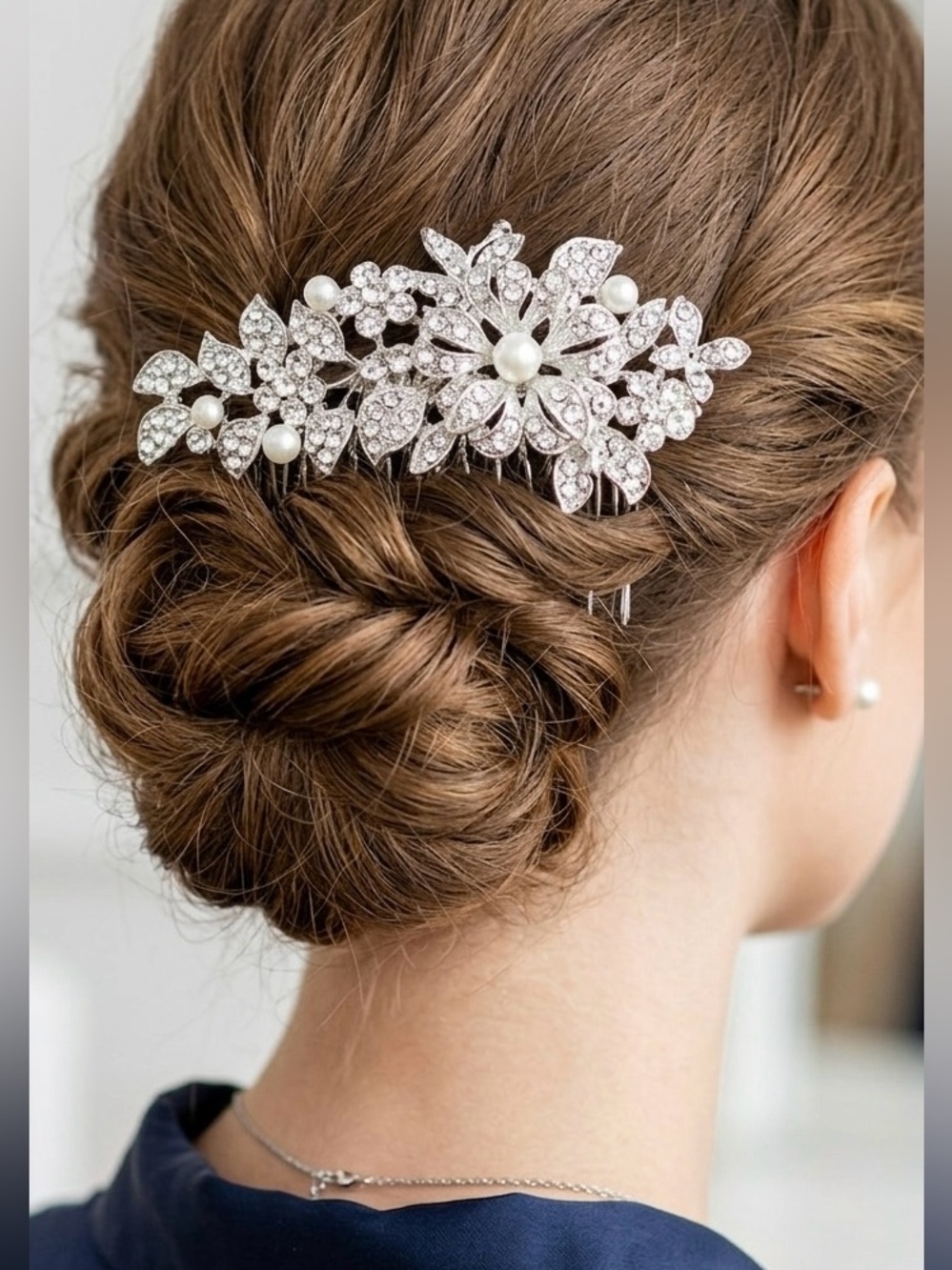 Rhinestone crystal bridal hair comb wedding prom bride updo